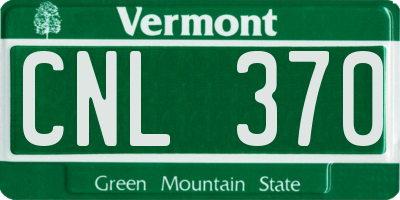 VT license plate CNL370