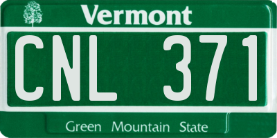 VT license plate CNL371