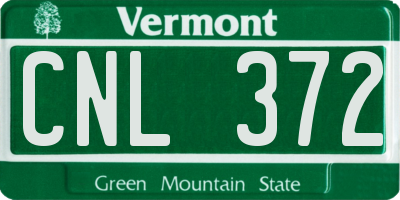 VT license plate CNL372
