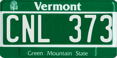VT license plate CNL373