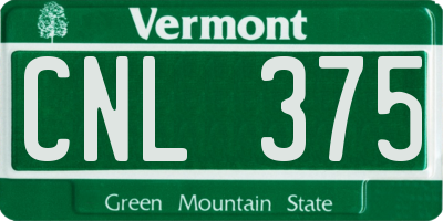 VT license plate CNL375