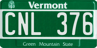 VT license plate CNL376