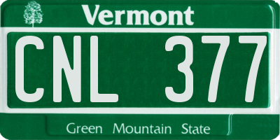 VT license plate CNL377