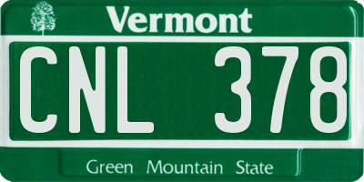VT license plate CNL378