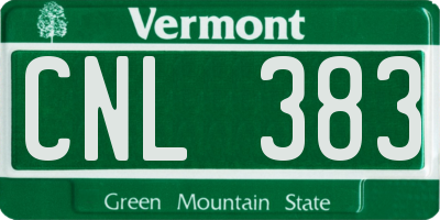 VT license plate CNL383