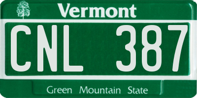 VT license plate CNL387