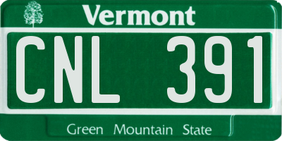 VT license plate CNL391