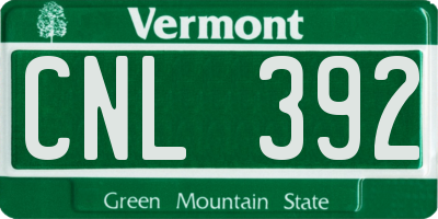 VT license plate CNL392