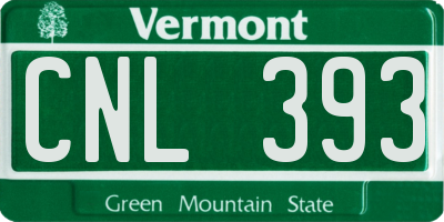 VT license plate CNL393