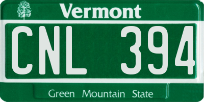 VT license plate CNL394