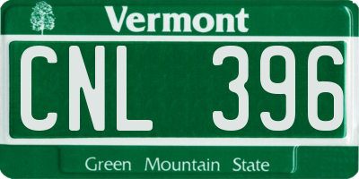 VT license plate CNL396