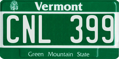 VT license plate CNL399