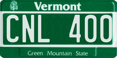 VT license plate CNL400