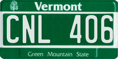 VT license plate CNL406
