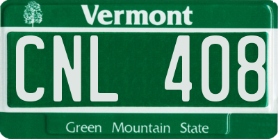 VT license plate CNL408