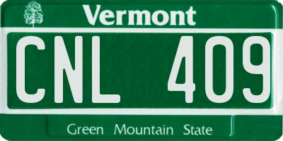 VT license plate CNL409