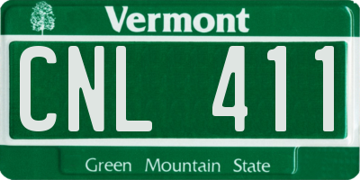 VT license plate CNL411