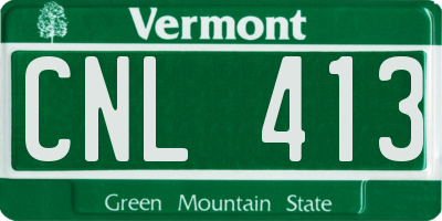 VT license plate CNL413