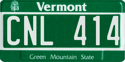 VT license plate CNL414