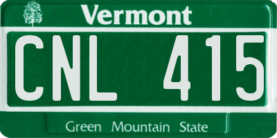 VT license plate CNL415