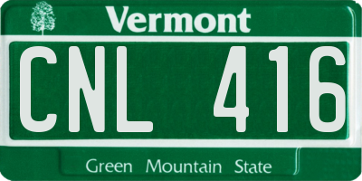 VT license plate CNL416