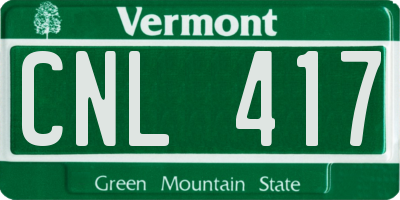 VT license plate CNL417