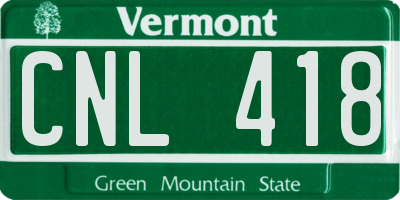 VT license plate CNL418