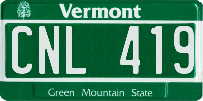 VT license plate CNL419