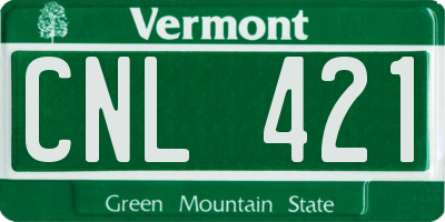 VT license plate CNL421