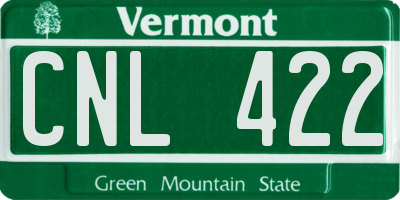 VT license plate CNL422