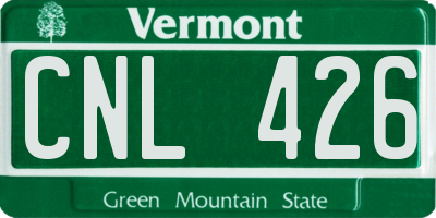 VT license plate CNL426