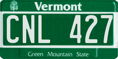 VT license plate CNL427
