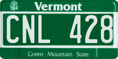 VT license plate CNL428