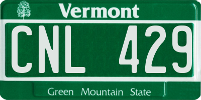 VT license plate CNL429