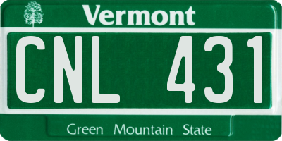 VT license plate CNL431