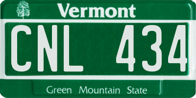 VT license plate CNL434