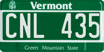 VT license plate CNL435