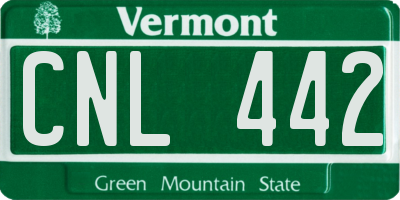 VT license plate CNL442