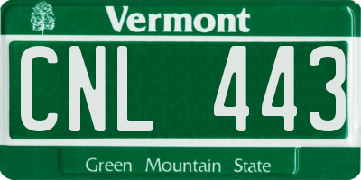 VT license plate CNL443