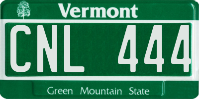 VT license plate CNL444