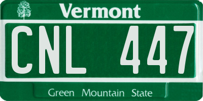 VT license plate CNL447