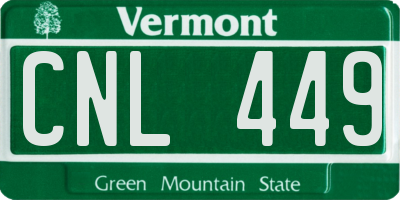 VT license plate CNL449