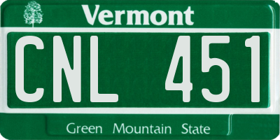 VT license plate CNL451