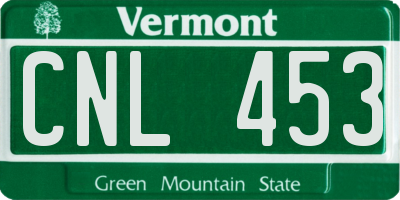 VT license plate CNL453