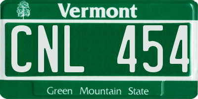 VT license plate CNL454