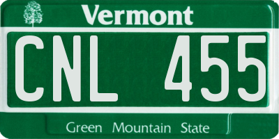 VT license plate CNL455