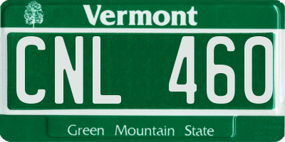 VT license plate CNL460