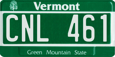 VT license plate CNL461