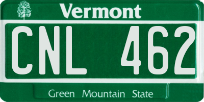 VT license plate CNL462