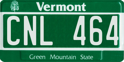 VT license plate CNL464